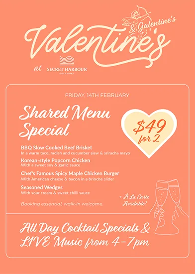 Valentine’s & Galentine’s at Secret Harbour!