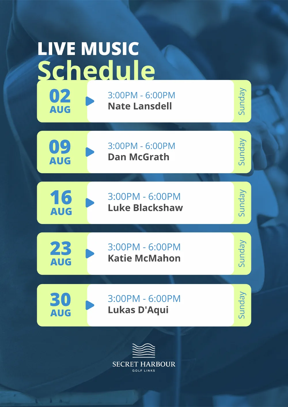 Live Music Line Up